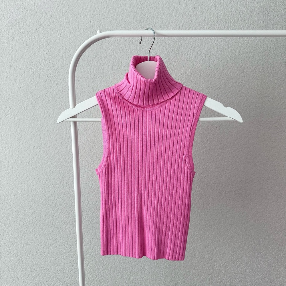 ZARA Ribbed Sleeveless Turtleneck Top - Picture 6 of 6